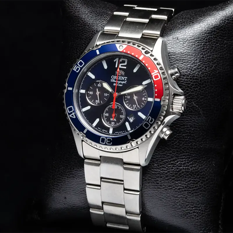 Orient Mako Solar Chronograph Blue Dial Men's Watch | RA-TX0201L